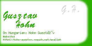 gusztav hohn business card